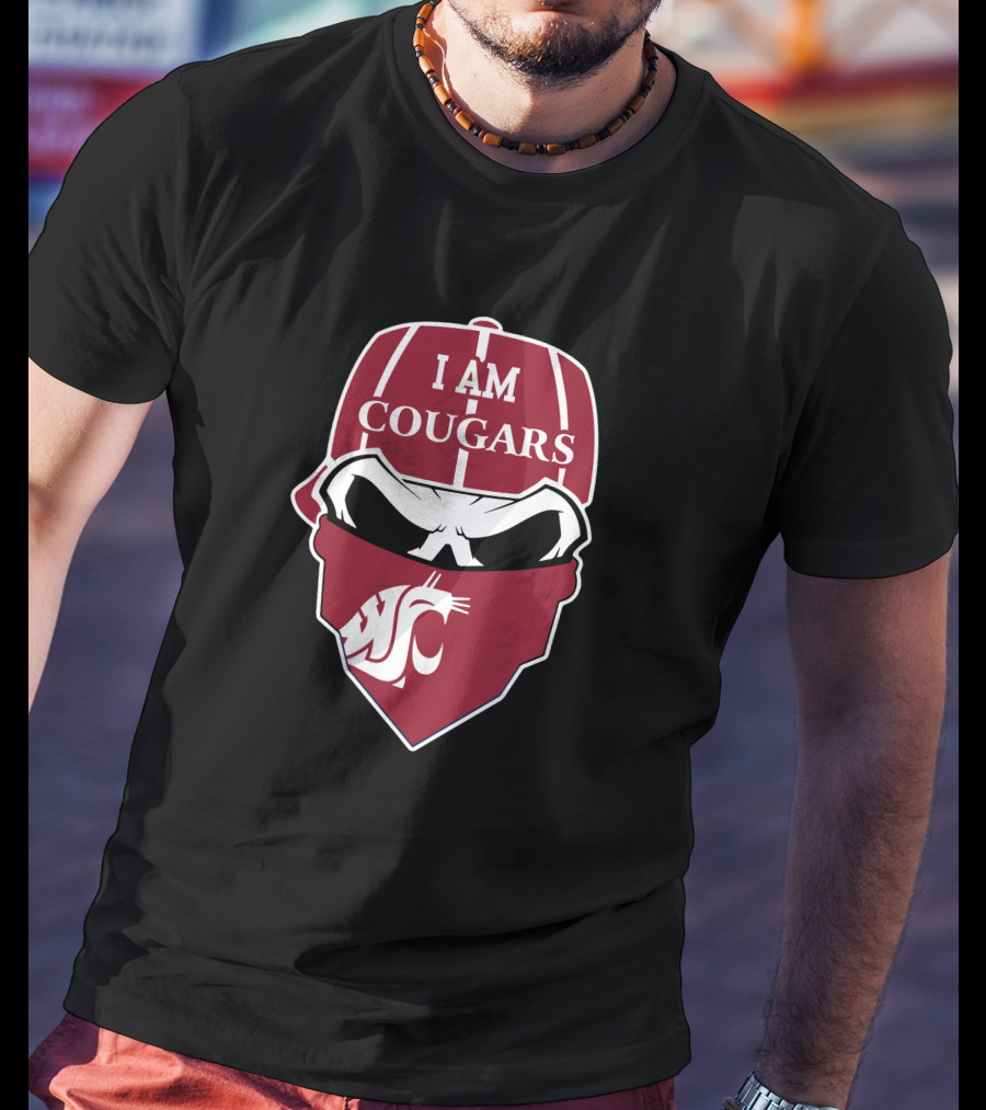 I Am Cougars Washington State Skull T-Shirt