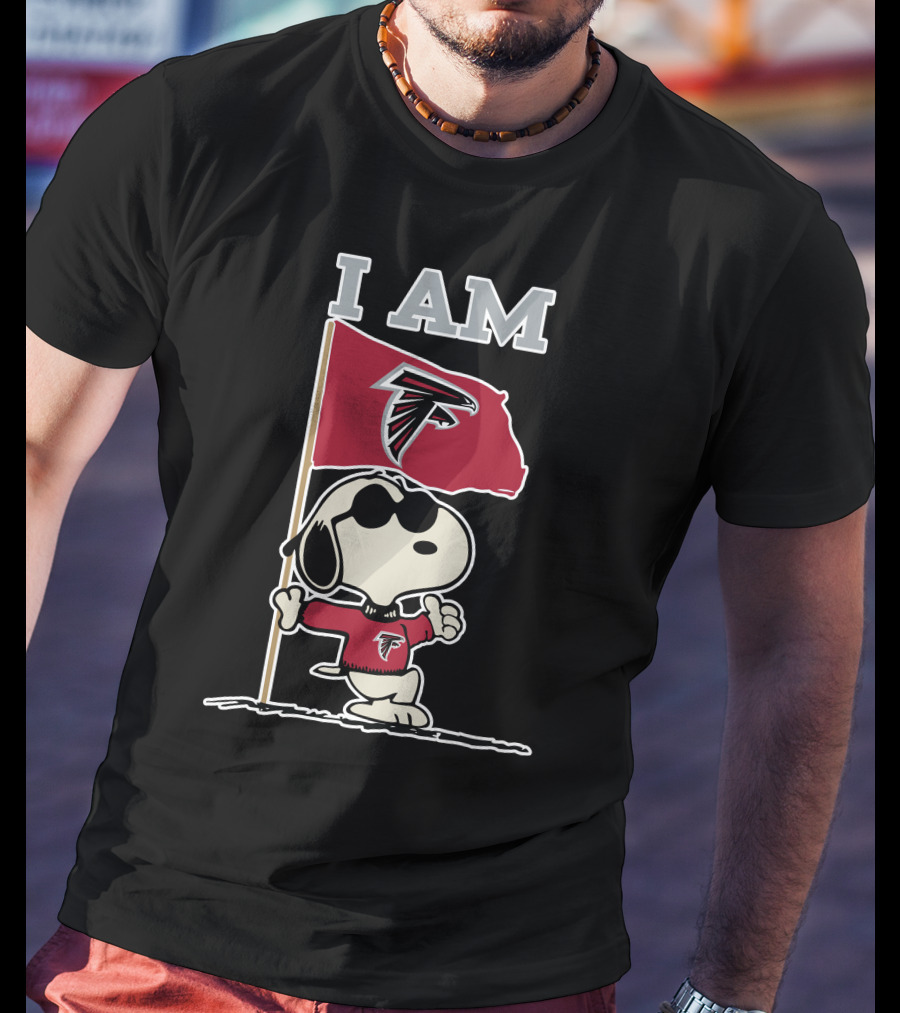 I Am Atlanta Falcons Snoopy Flag T-Shirt