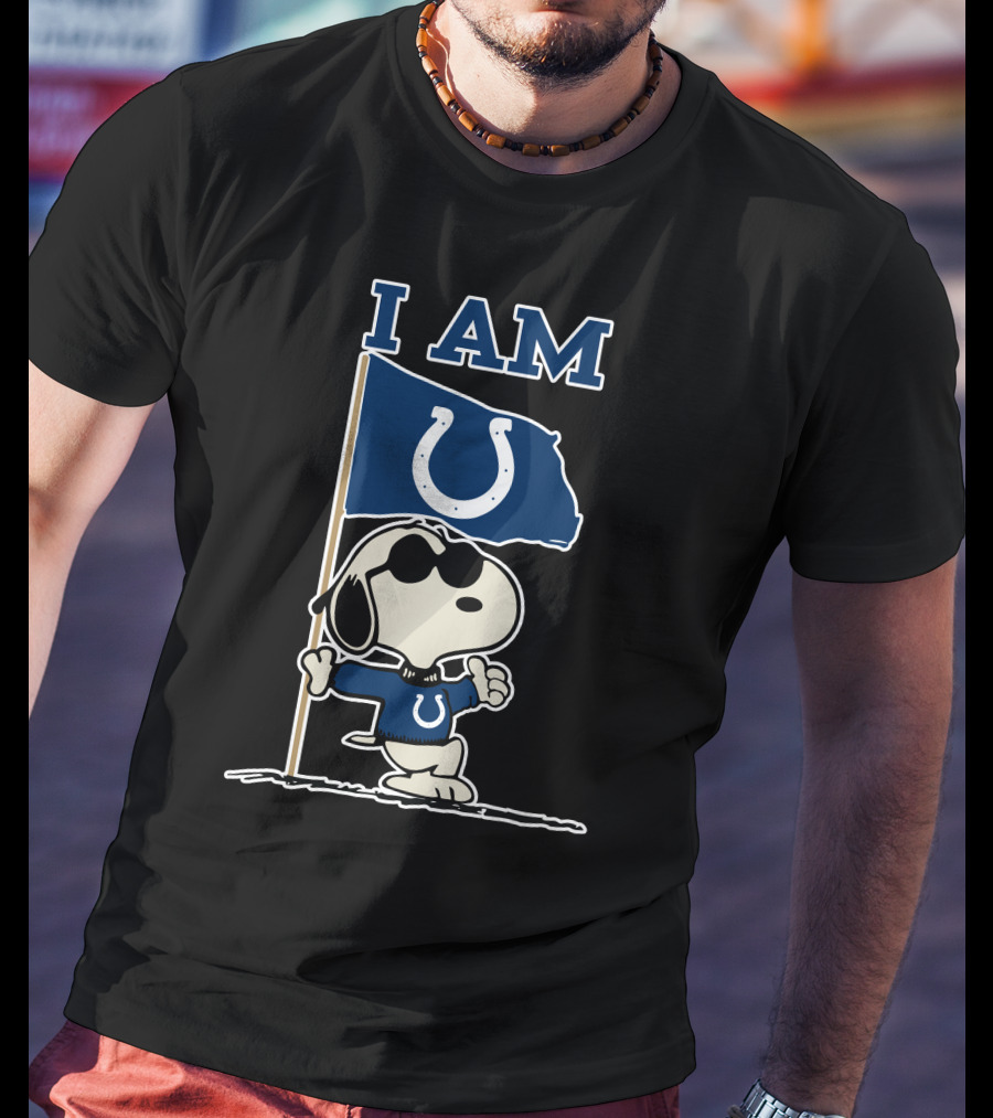 I Am Indianapolis Colts Snoopy Flag T-Shirt