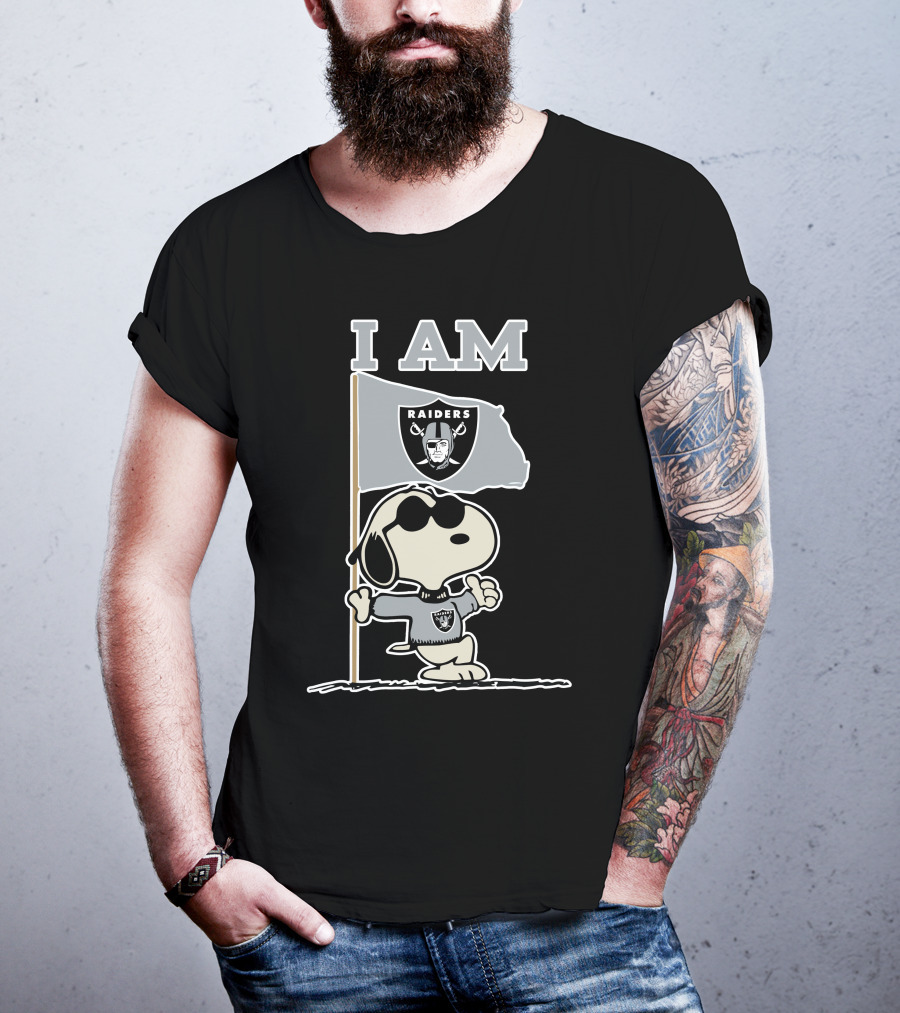 I Am Las Vegas Raiders Snoopy Flag T-Shirt