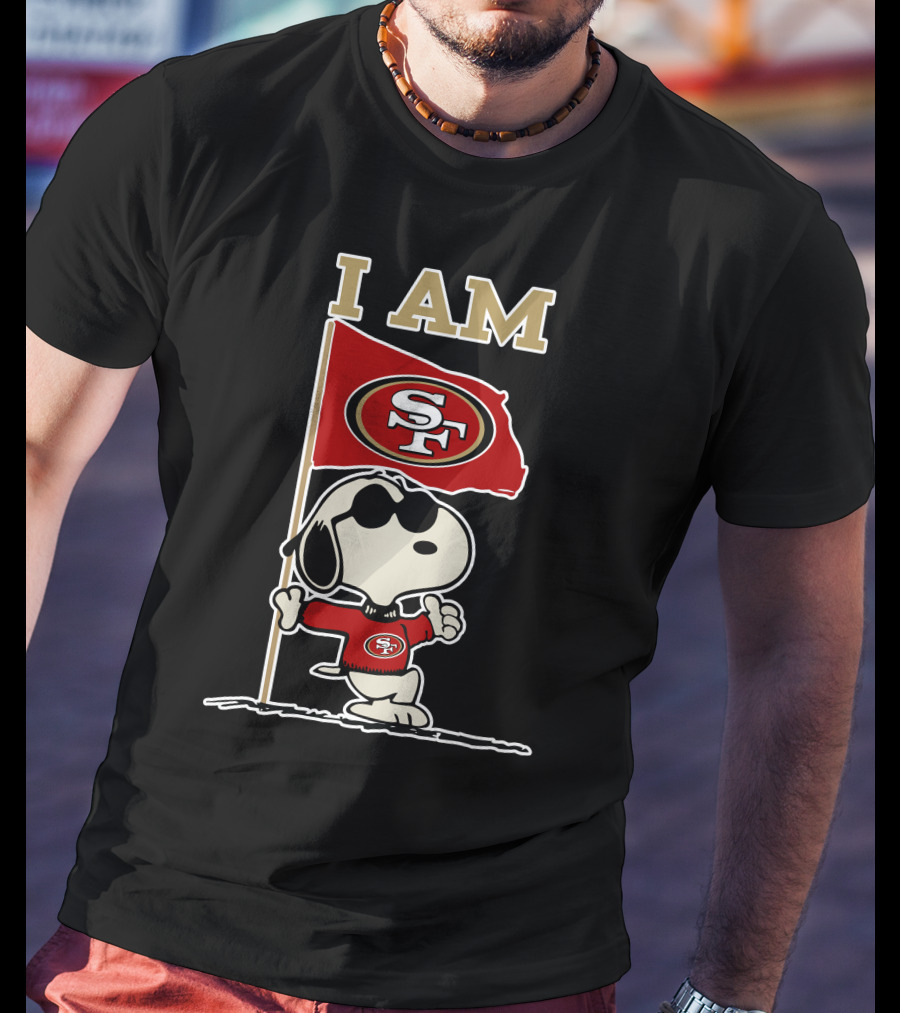 I Am San Francisco 49ers Snoopy Flag T-Shirt