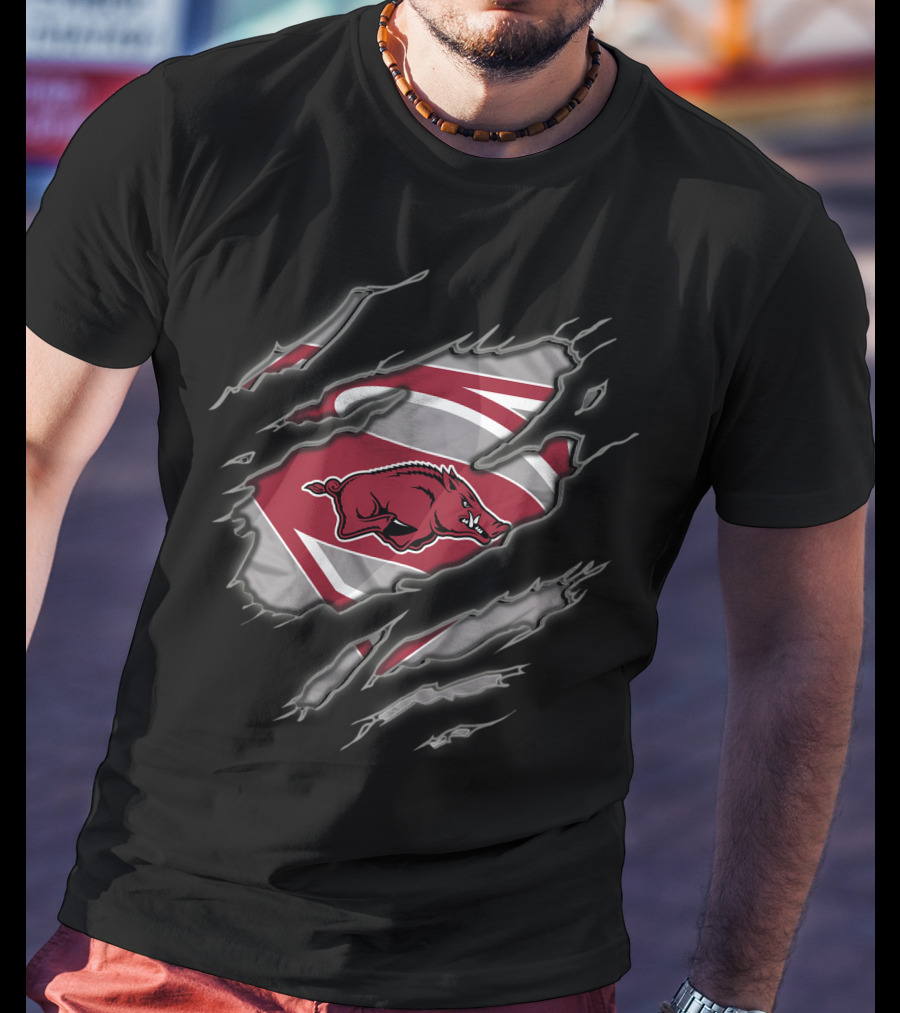 Arkansas Razorbacks Superman Claw T-Shirt