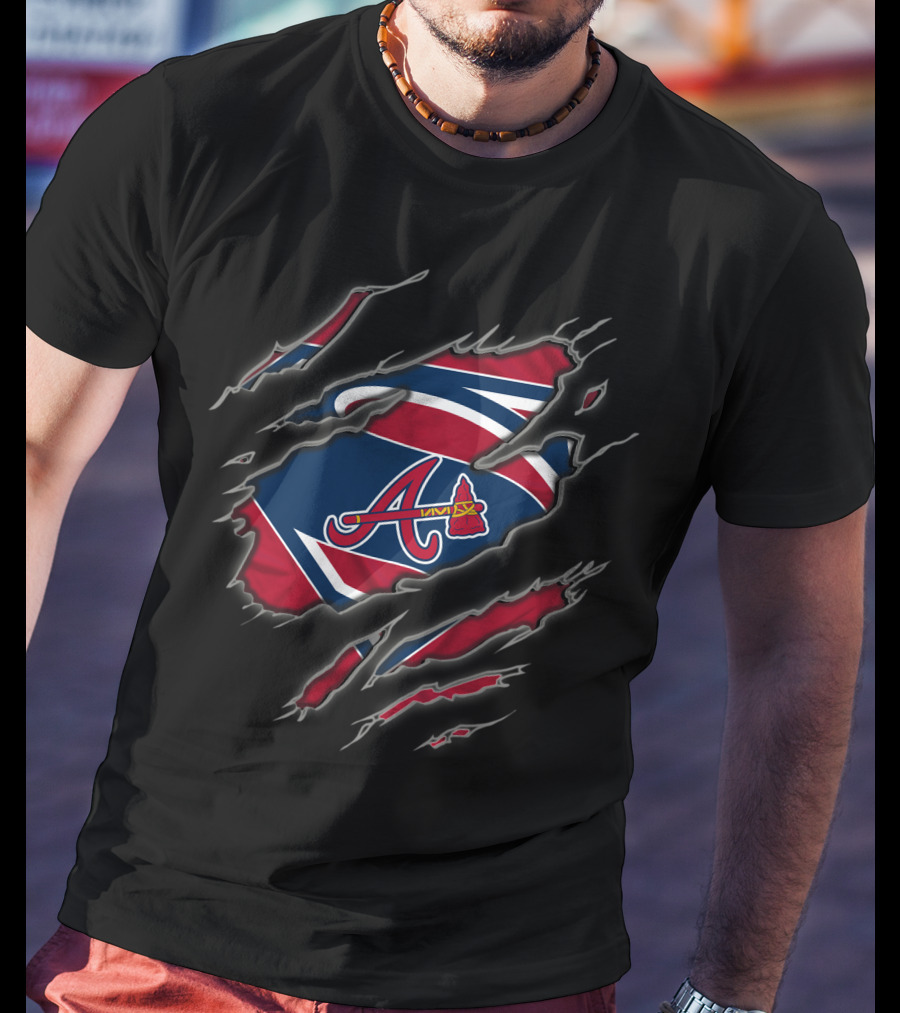 Atlanta Braves Superman Logo Claw Marks T-Shirt