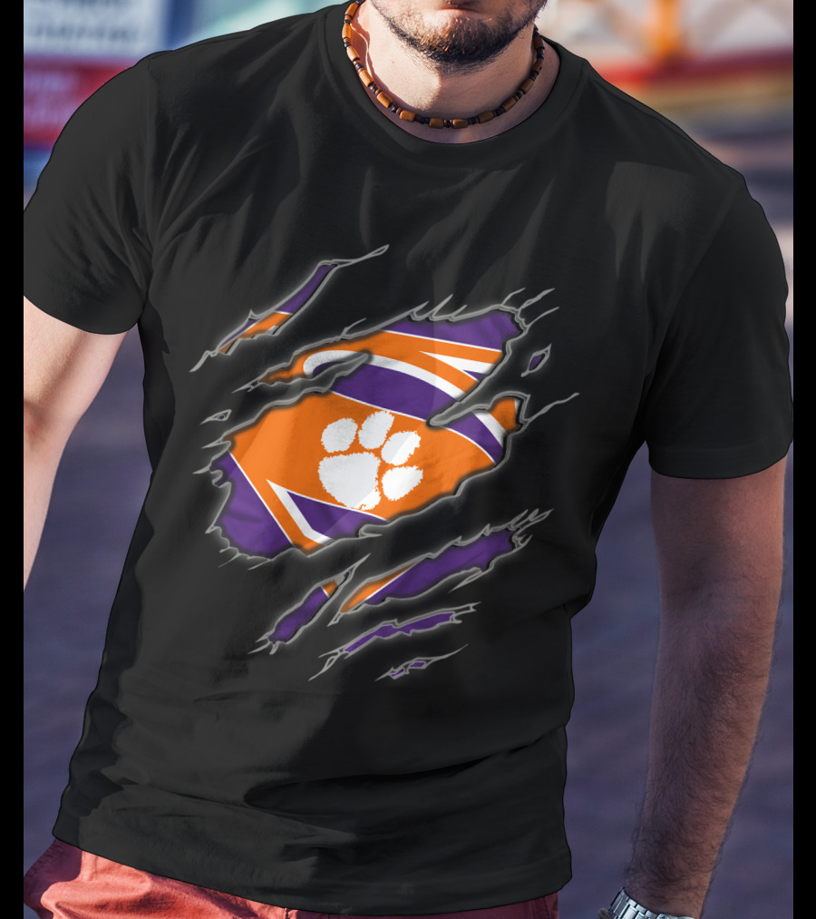 Clemson Tigers Logo Claw Superman 1 T-Shirt