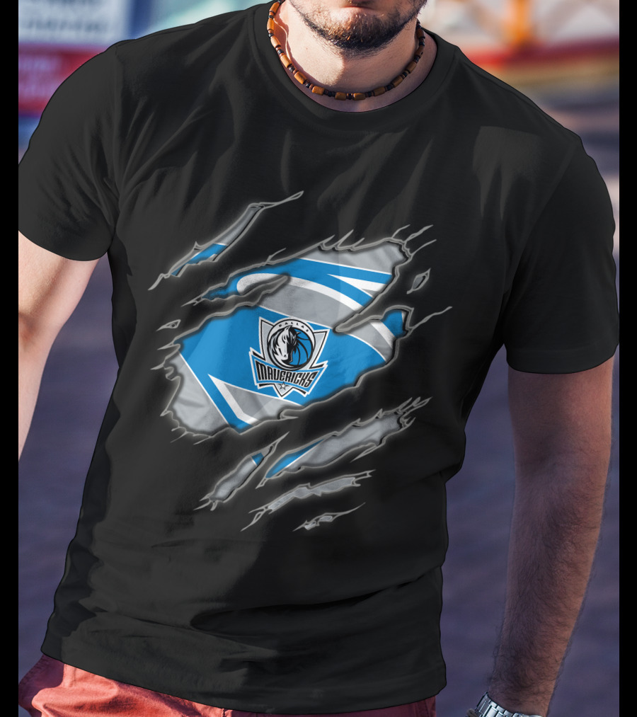 Dallas Mavericks Superman Emblem With Torn Effect T-Shirt