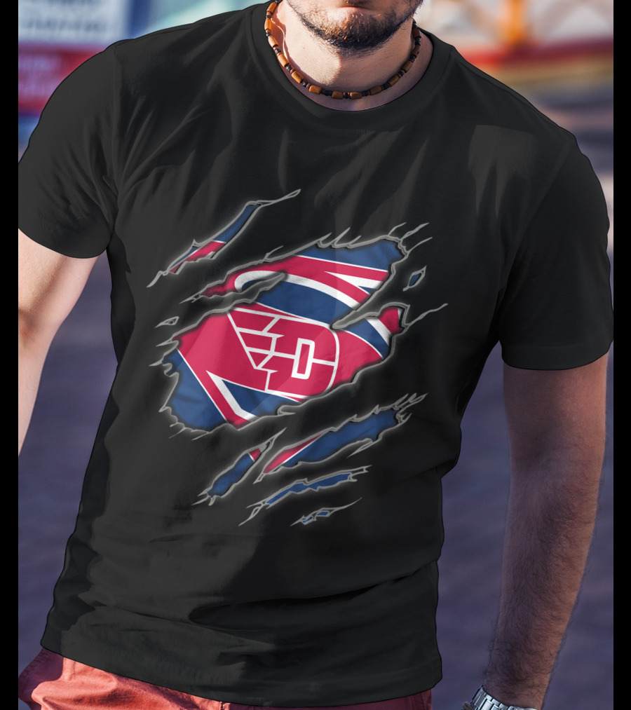 Dayton Flyers Superman Logo Claw Marks T-Shirt