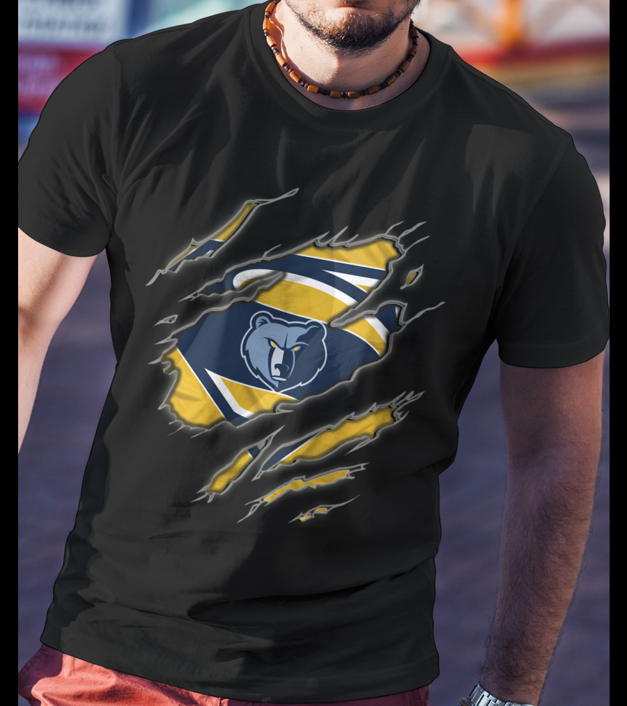 Memphis Grizzlies Claw Ripped Superman Symbol T-Shirt