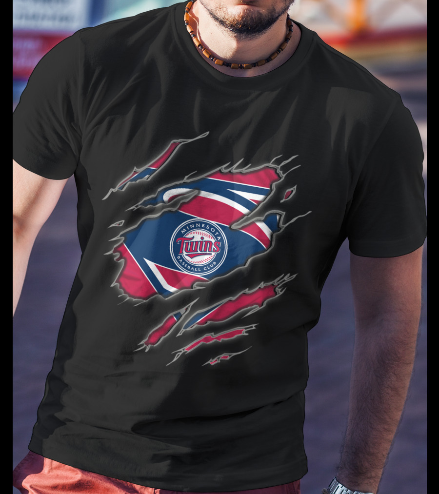 Minnesota Twins Baseball Club Superman Rip T-Shirt