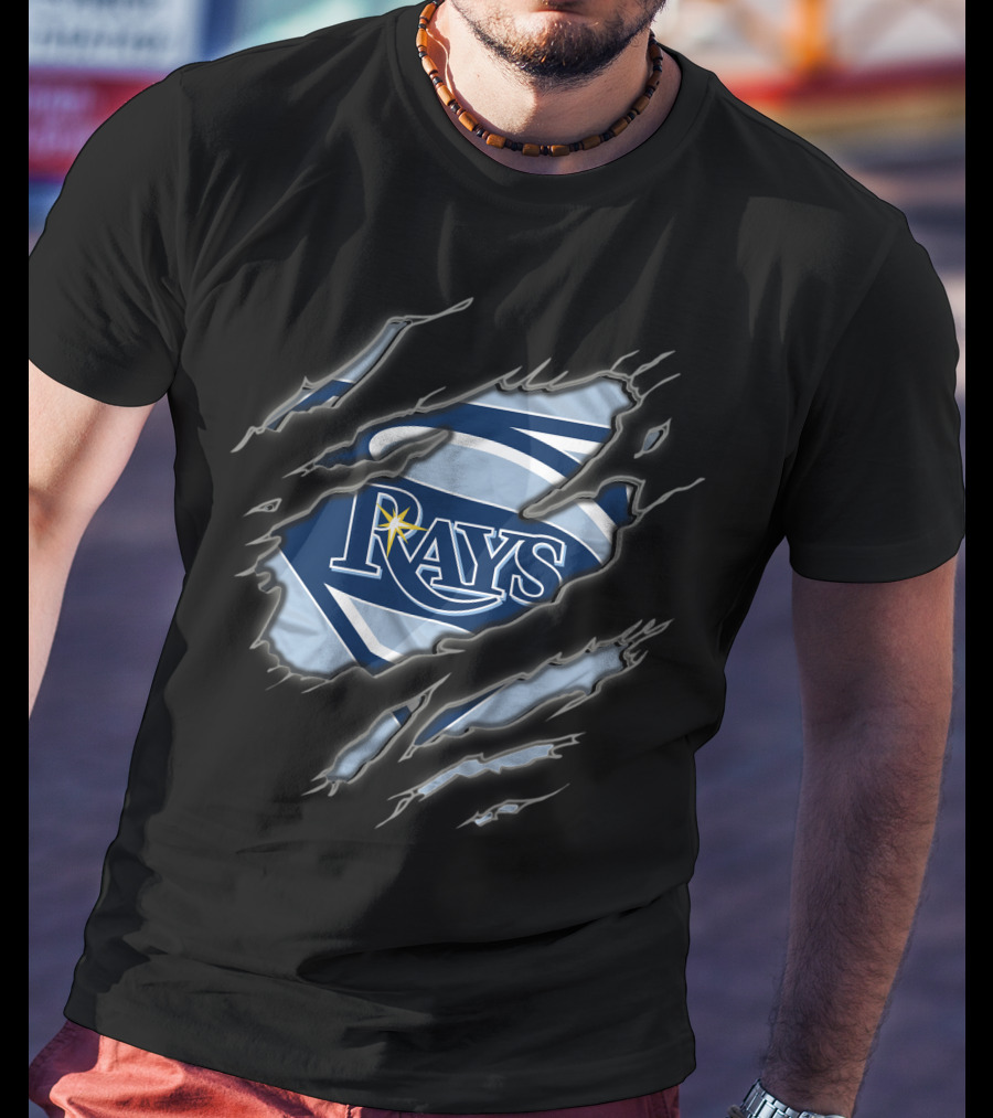 Tampa Bay Rays Superman Emblem With Claw Marks T-Shirt