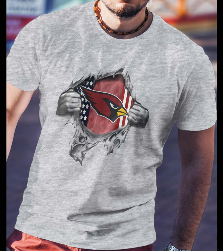 Arizona Cardinals Logo American Flag T-Shirt