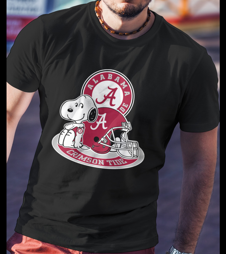 Alabama Crimson Tide Snoopy Helmet T-Shirt