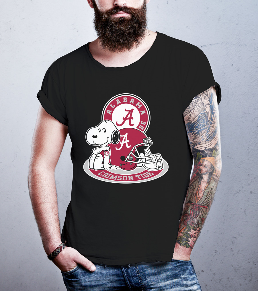 Alabama Crimson Tide Snoopy Helmet T-Shirt