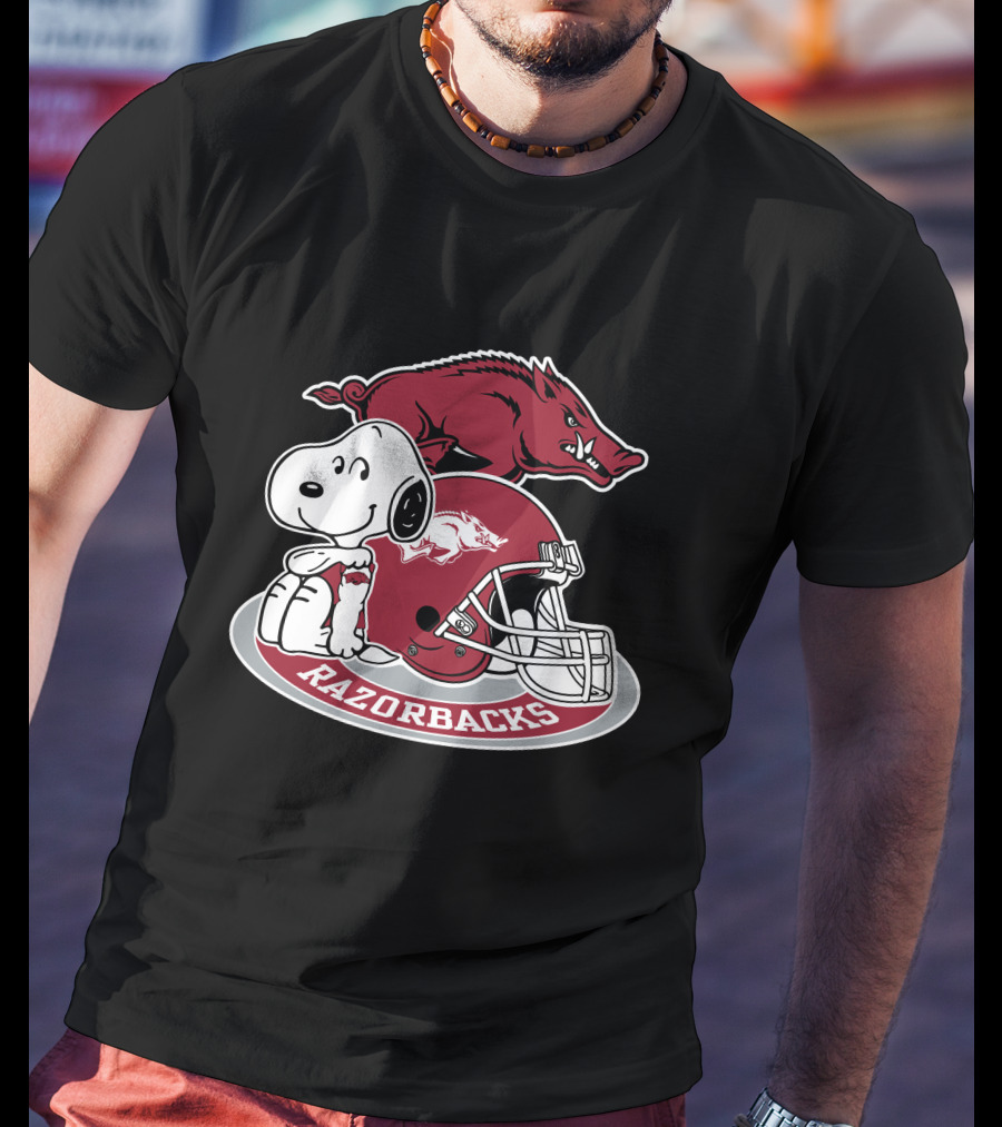 Arkansas Razorbacks Snoopy Football Helmet Razorbacks T-Shirt