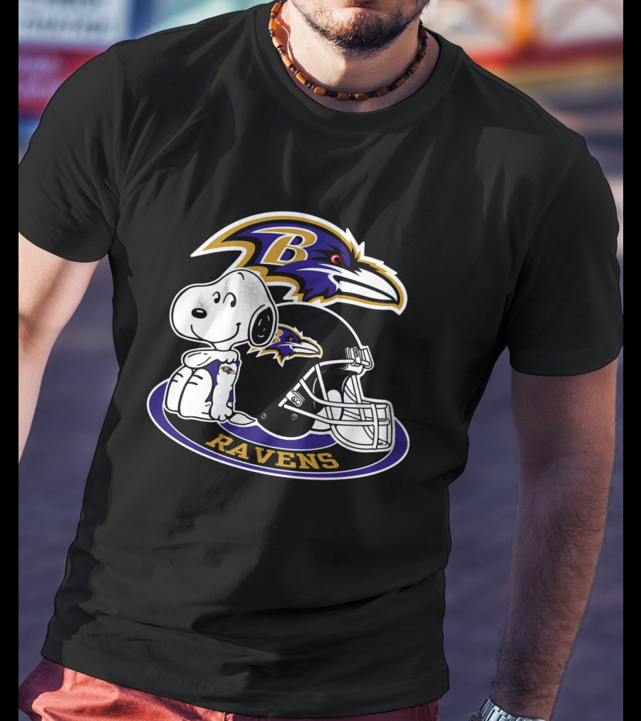 Baltimore Ravens Snoopy Helmet Logo Ravens T-Shirt