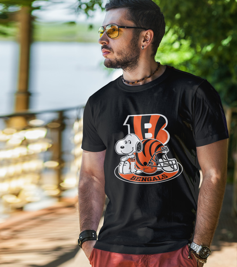 Cincinnati Bengals Snoopy Football Helmet Number One Fan T-Shirt
