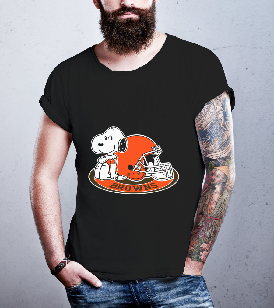 Snoopy Cleveland Browns Helmet Browns T-Shirt