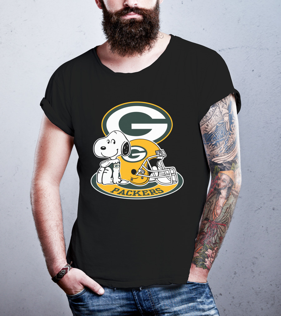 Green Bay Packers Snoopy Helmet T-Shirt