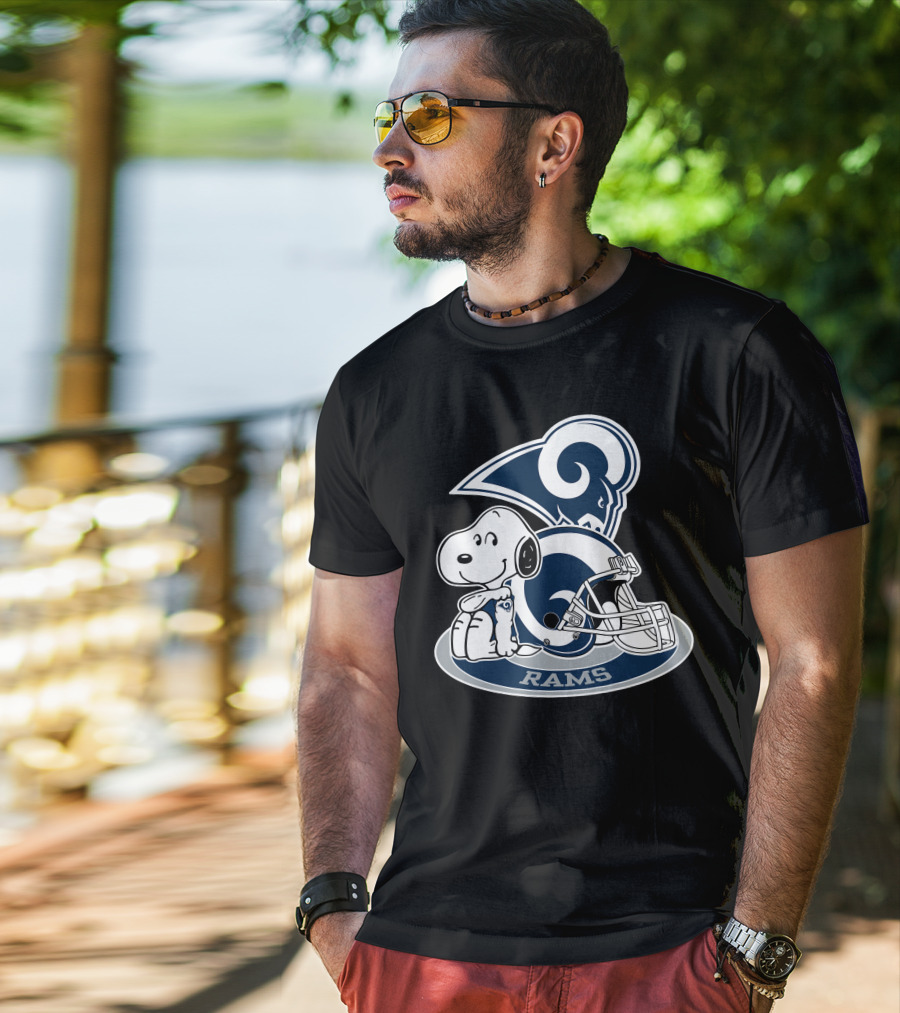 Los Angeles Rams Snoopy Football Helmet T-Shirt