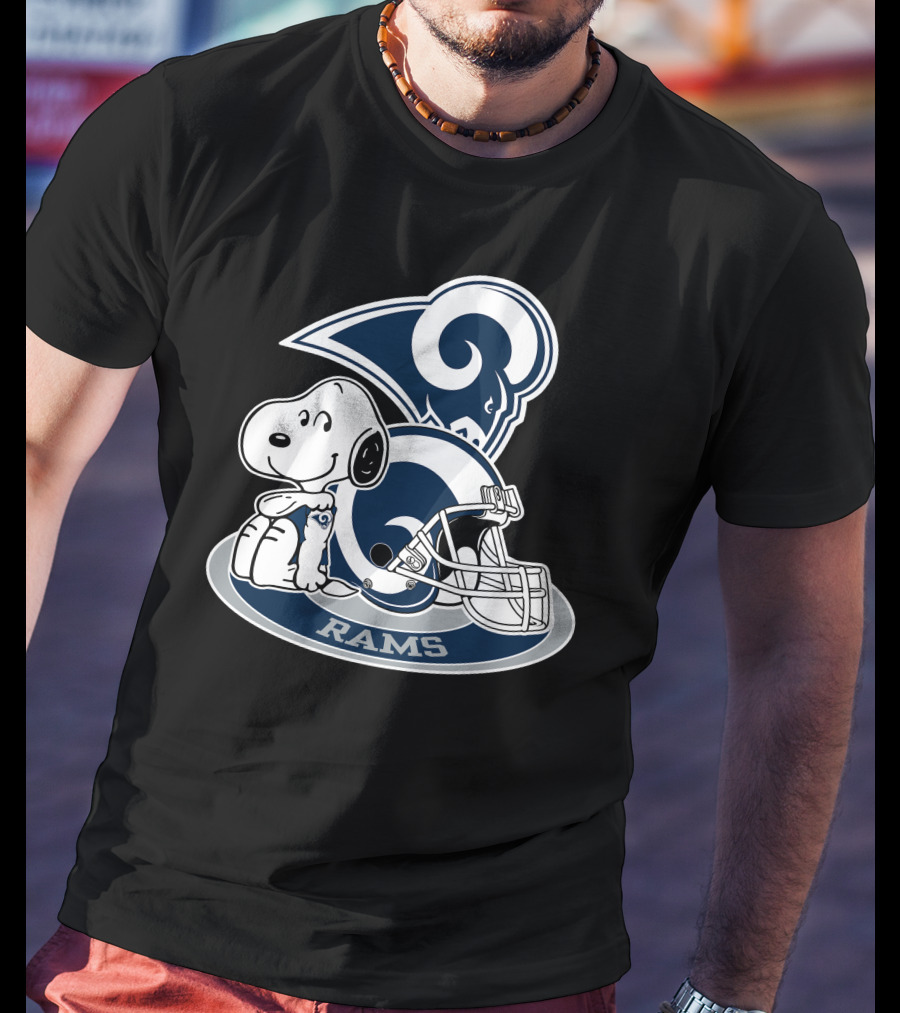 Los Angeles Rams Snoopy Football Helmet T-Shirt