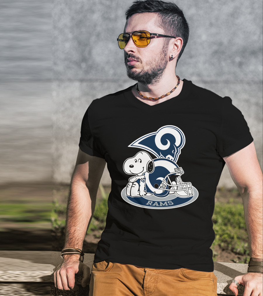 Los Angeles Rams Snoopy Football Helmet T-Shirt