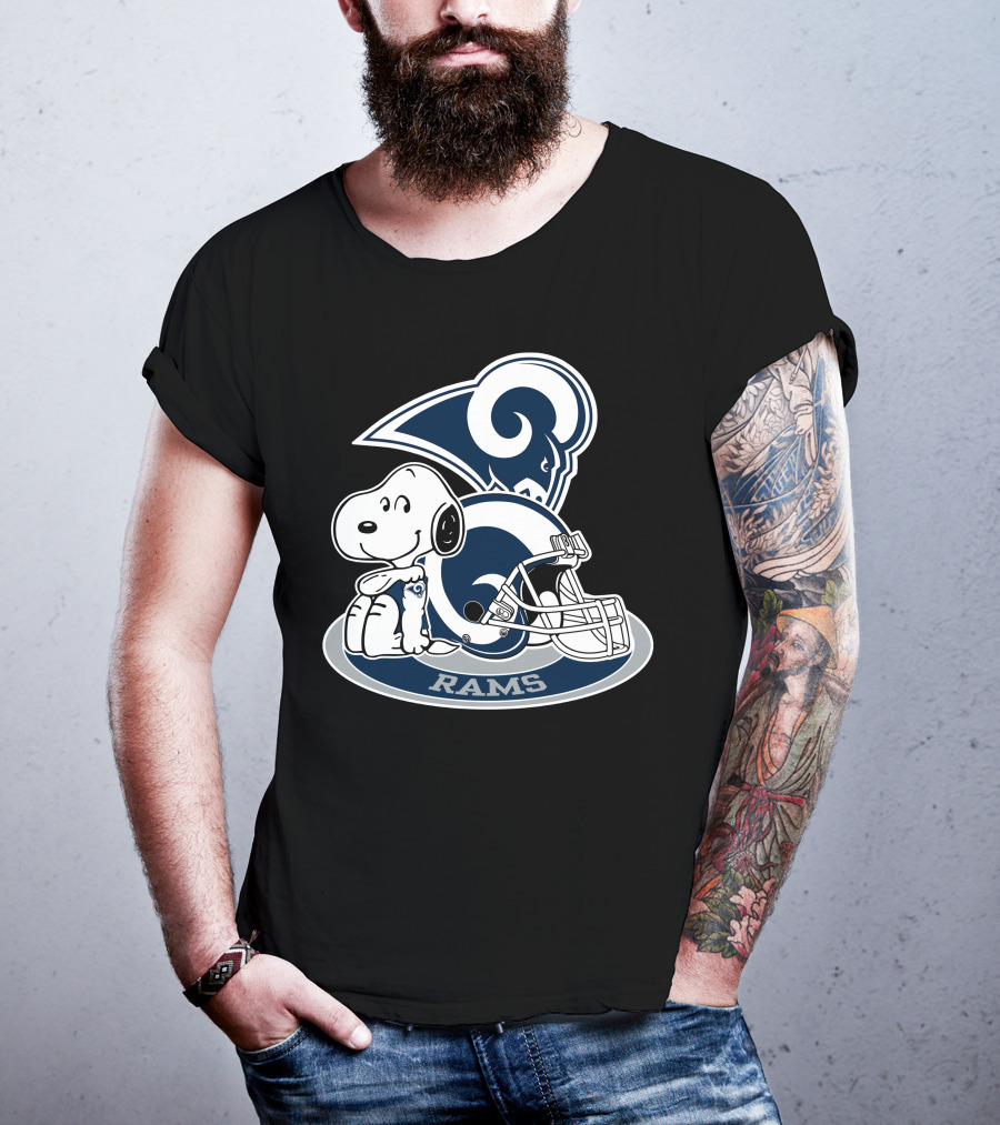 Los Angeles Rams Snoopy Football Helmet T-Shirt