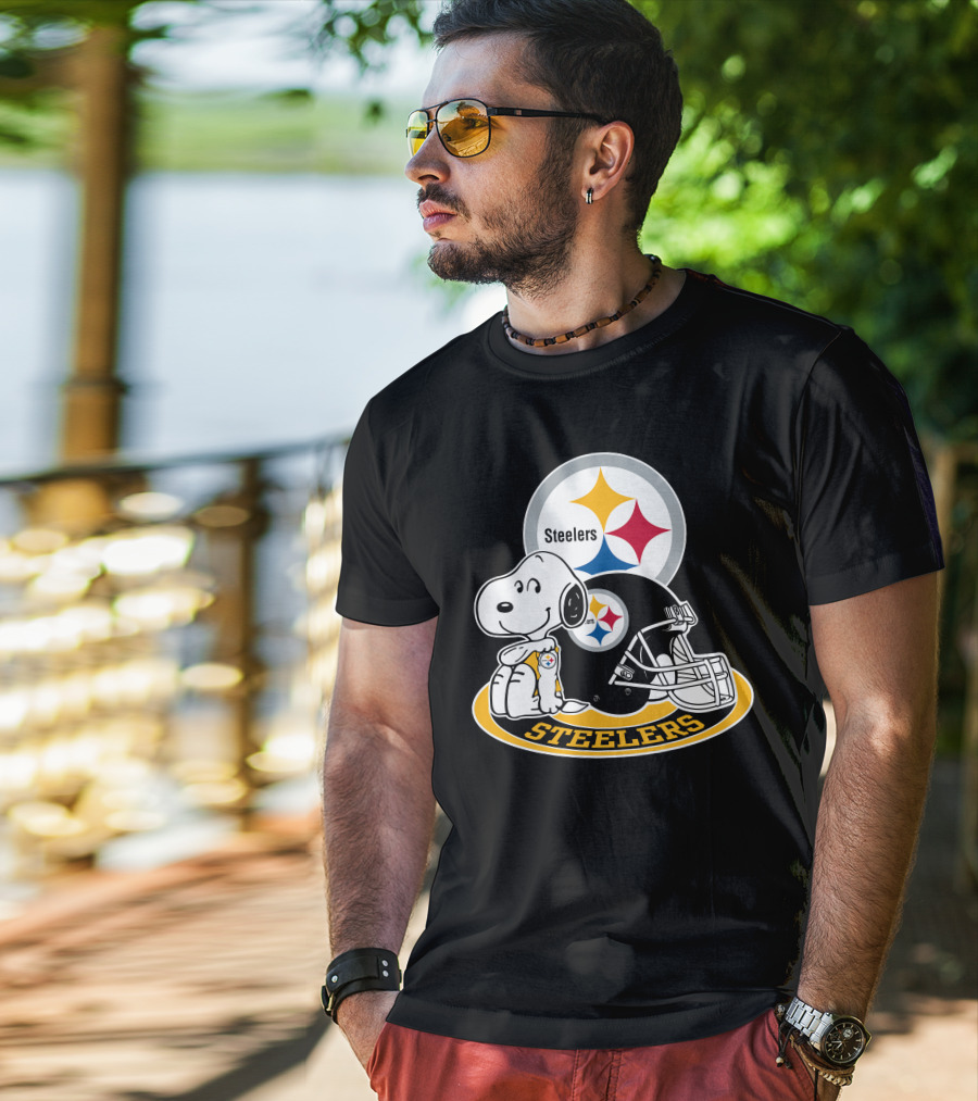 Steelers Snoopy Pittsburgh Helmet Nfl Peanuts Football Combination T-Shirt