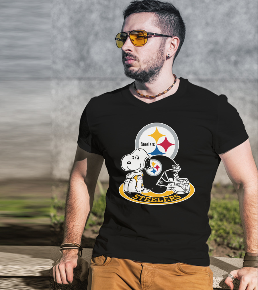 Steelers Snoopy Pittsburgh Helmet Nfl Peanuts Football Combination T-Shirt
