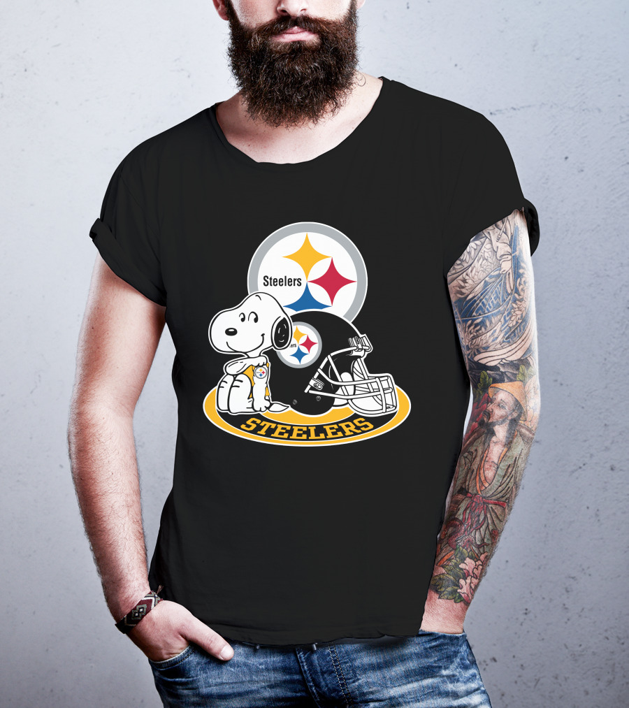 Steelers Snoopy Pittsburgh Helmet Nfl Peanuts Football Combination T-Shirt
