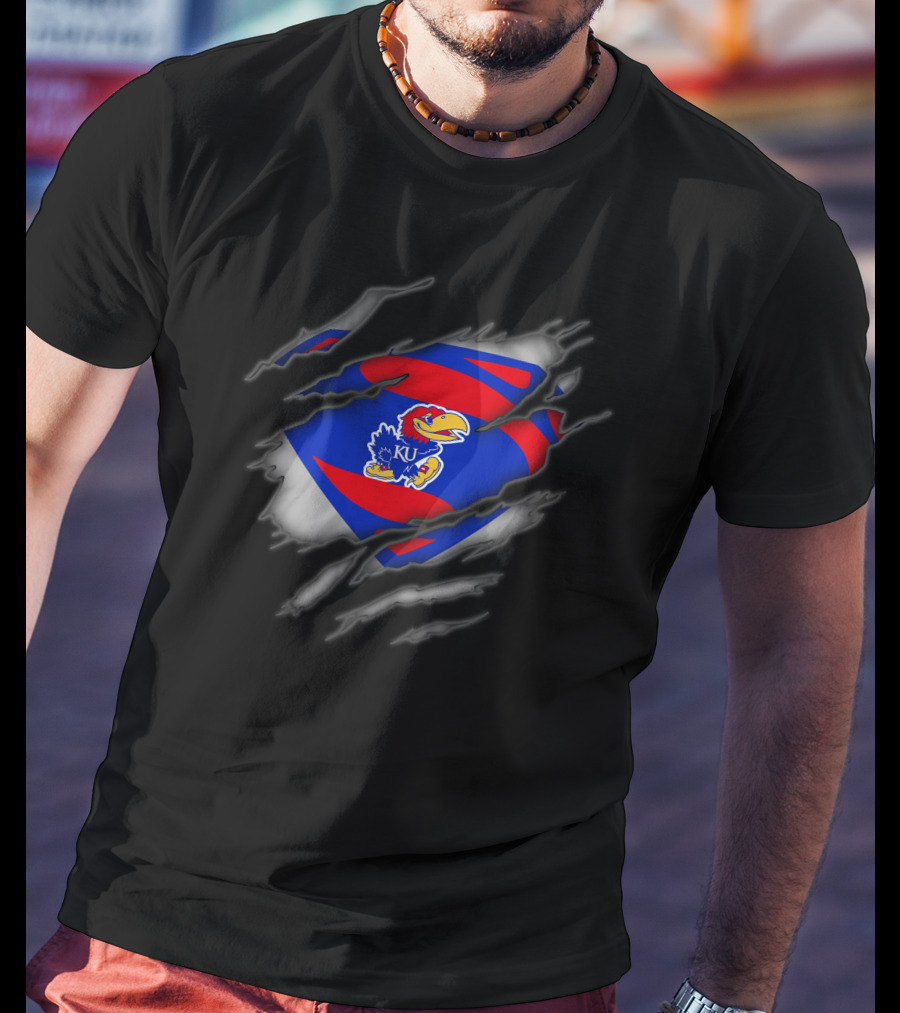 Kansas Jayhawks Ku Superman Jayhawk T-Shirt