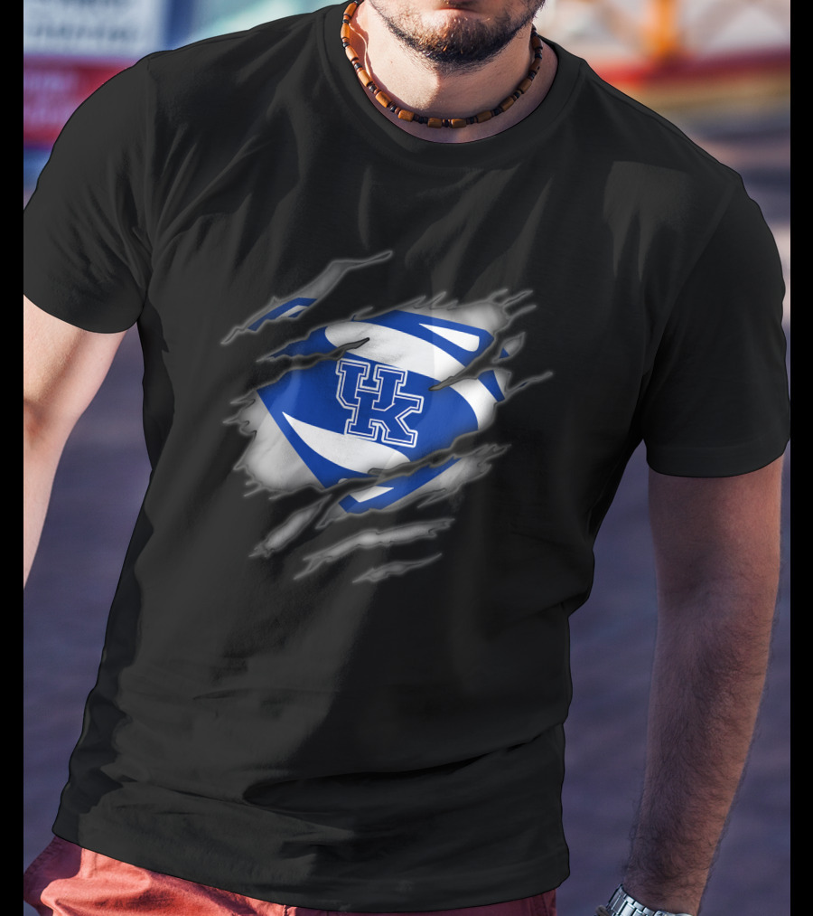 Kentucky Wildcats Uk Logo Superman T-Shirt