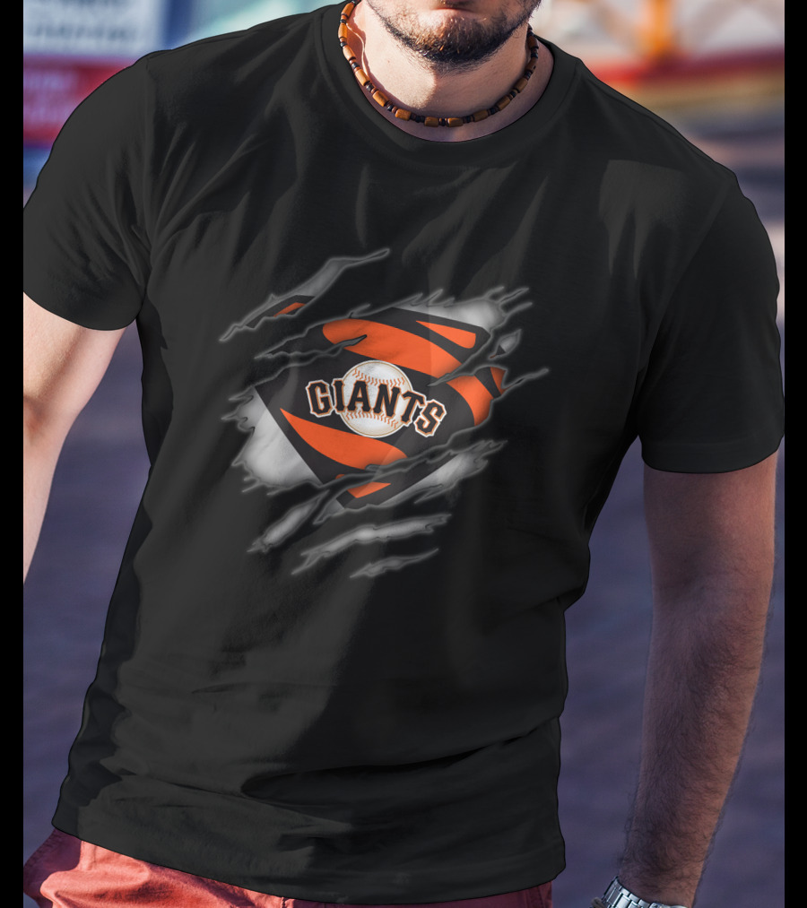 San Francisco Giants Baseball Logo Tear Superman Style T-Shirt