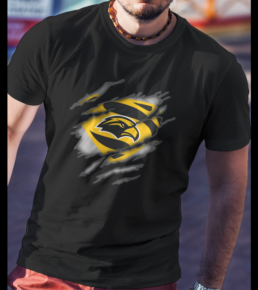 Southern Mississippi Golden Eagles Superman Style Emblem With Eagle T-Shirt