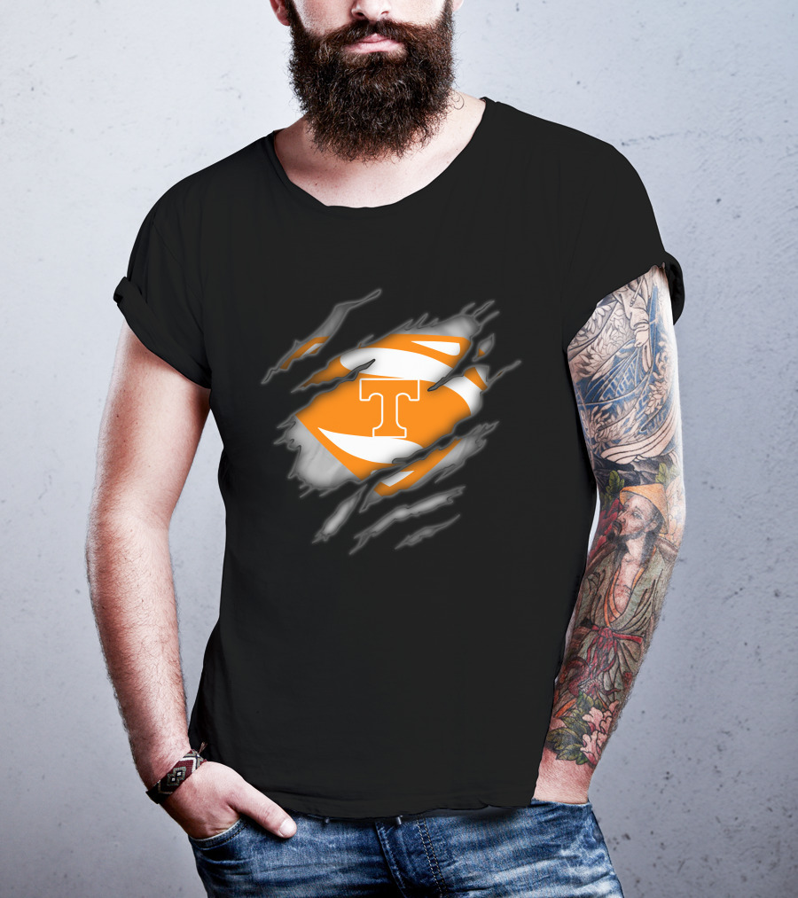 Tennessee Volunteers Iconic T Logo Superhero Rip T-Shirt
