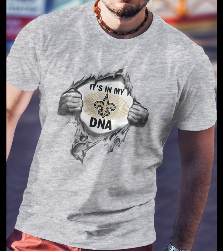 New Orleans Saints It's In My Dna Fleur-De-Lis Fingerprint T-Shirt