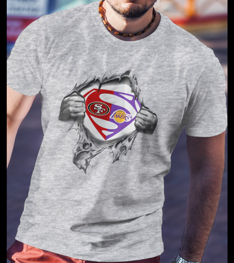 49ers Los Angeles Lakers Superman Logo T-Shirt