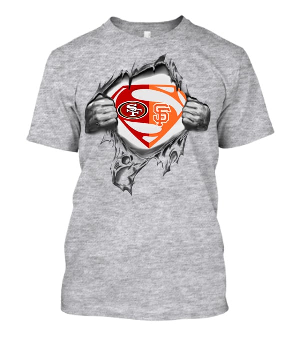 49ers Sf Giants Superman Logo Fusion T-Shirt