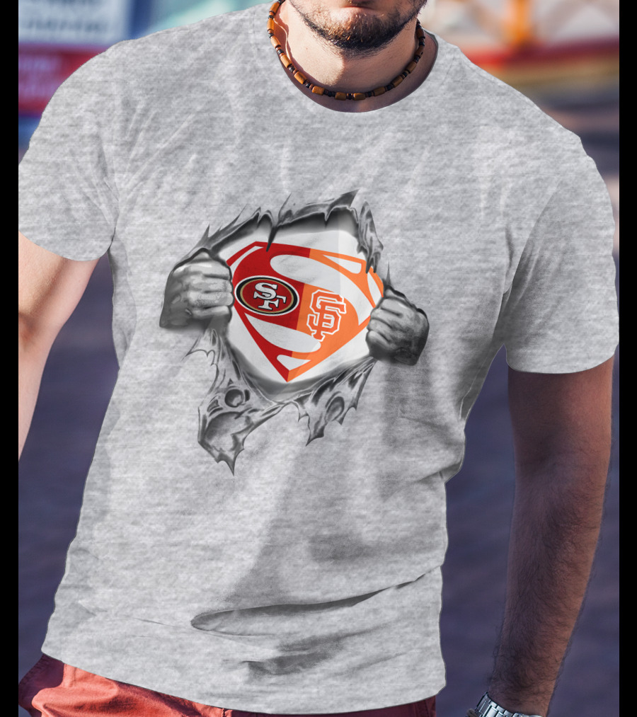 49ers Sf Giants Superman Logo Fusion T-Shirt