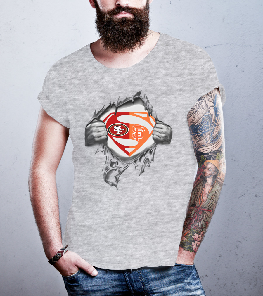 49ers Sf Giants Superman Logo Fusion T-Shirt