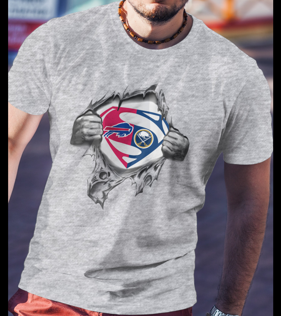 Buffalo Bills Buffalo Sabres Superman Logo Mashup T-Shirt