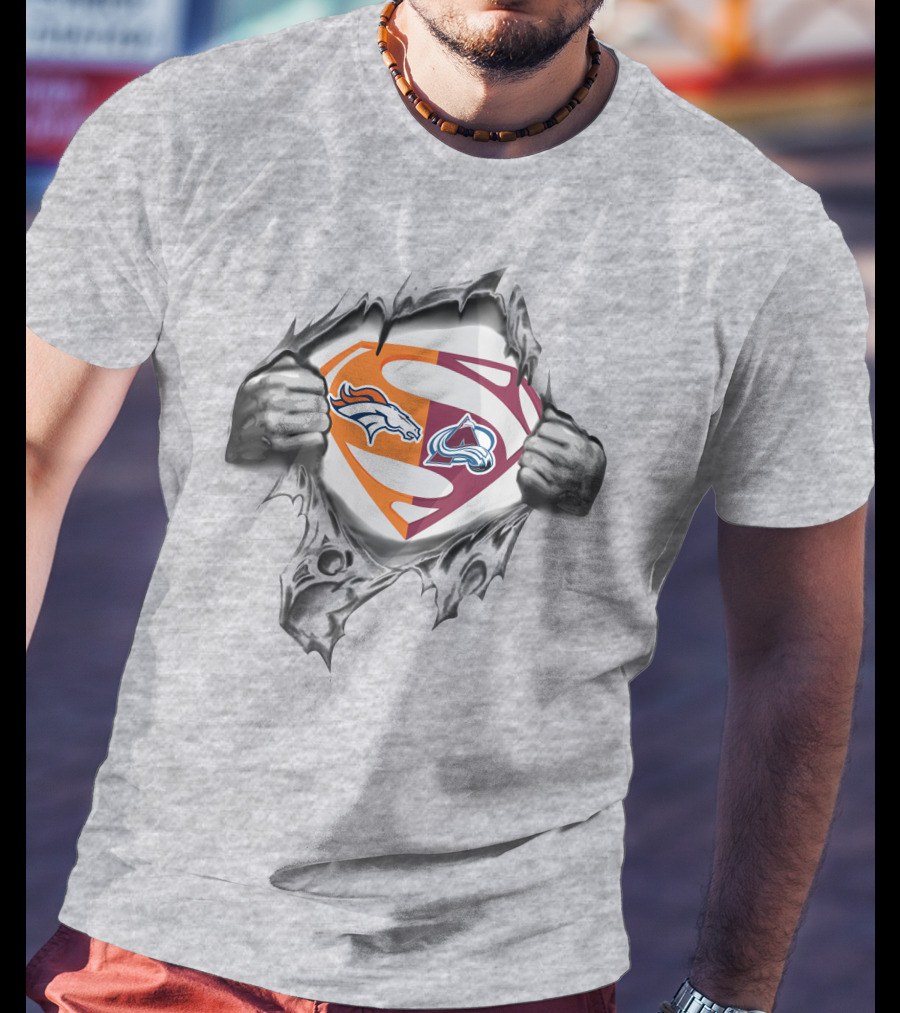 Broncos Colorado Avalanche Superman Logo Mashup T-Shirt