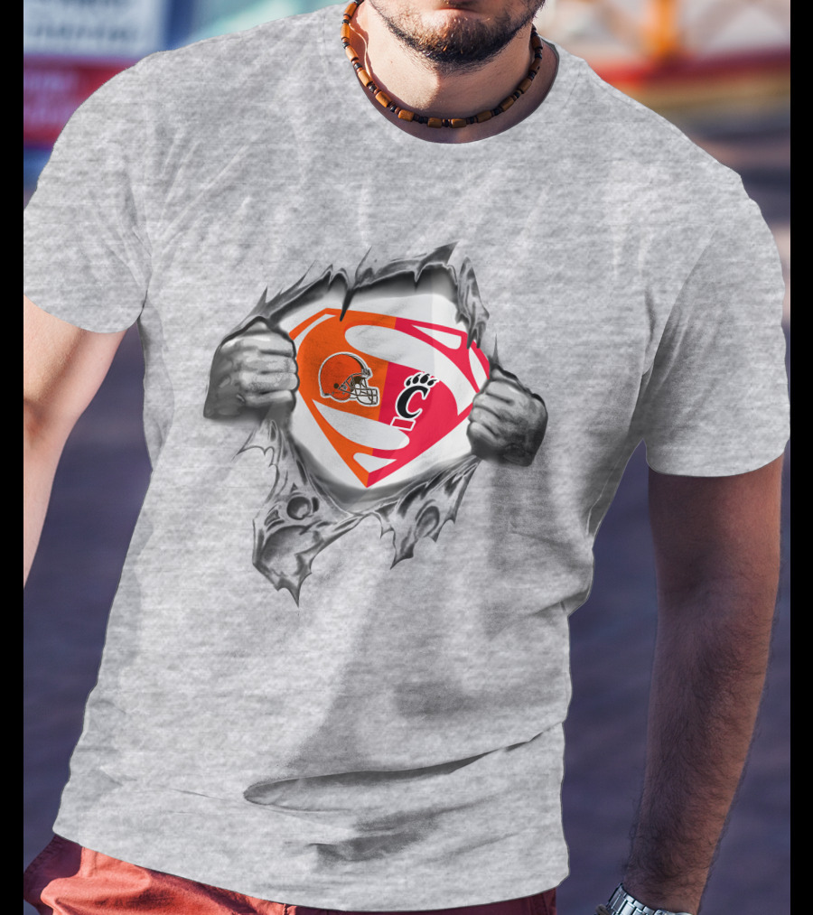 Browns Cincinnati Bearcats Superman Logo Mashup T-Shirt