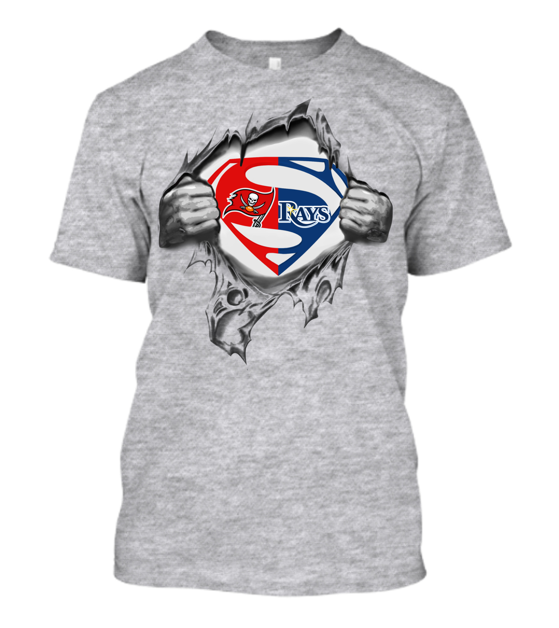 Buccaneers Tampa Bay Rays Superman Logo Crossover T-Shirt