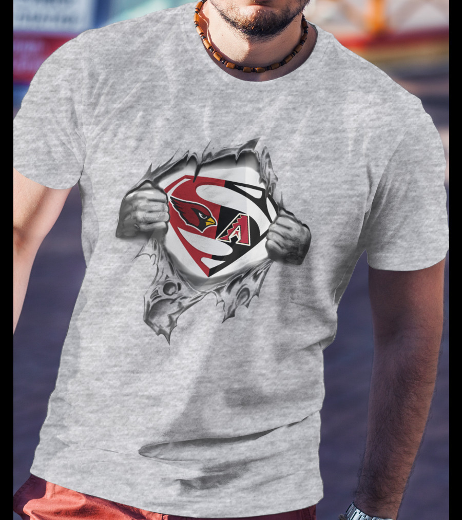 Arizona Cardinals Diamondbacks Superman Logo Mashup T-Shirt
