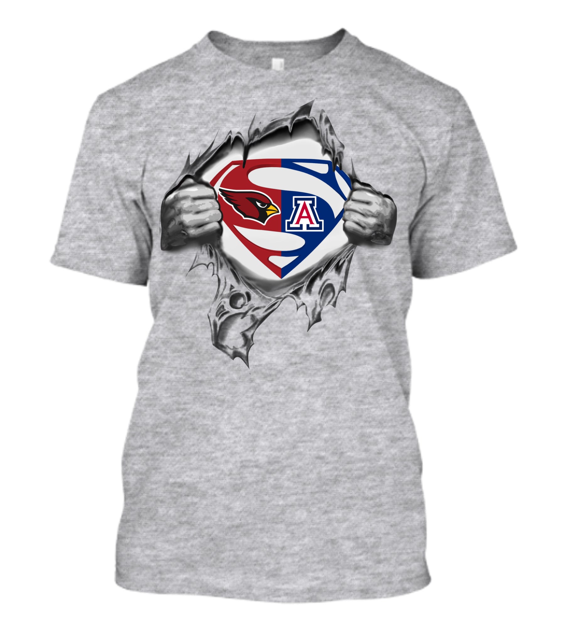 Cardinals Arizona Wildcats Superman Logo Mashup T-Shirt