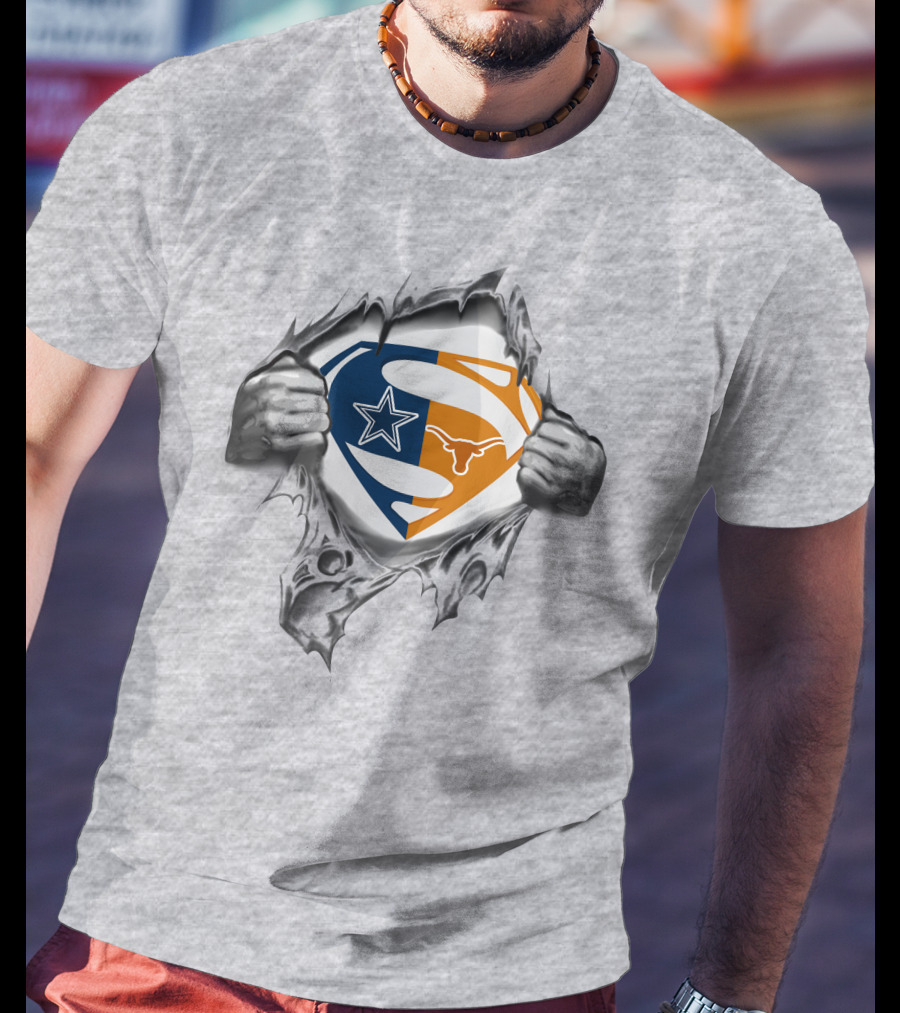 Cowboys Texas Longhorns Superman Fusion T-Shirt
