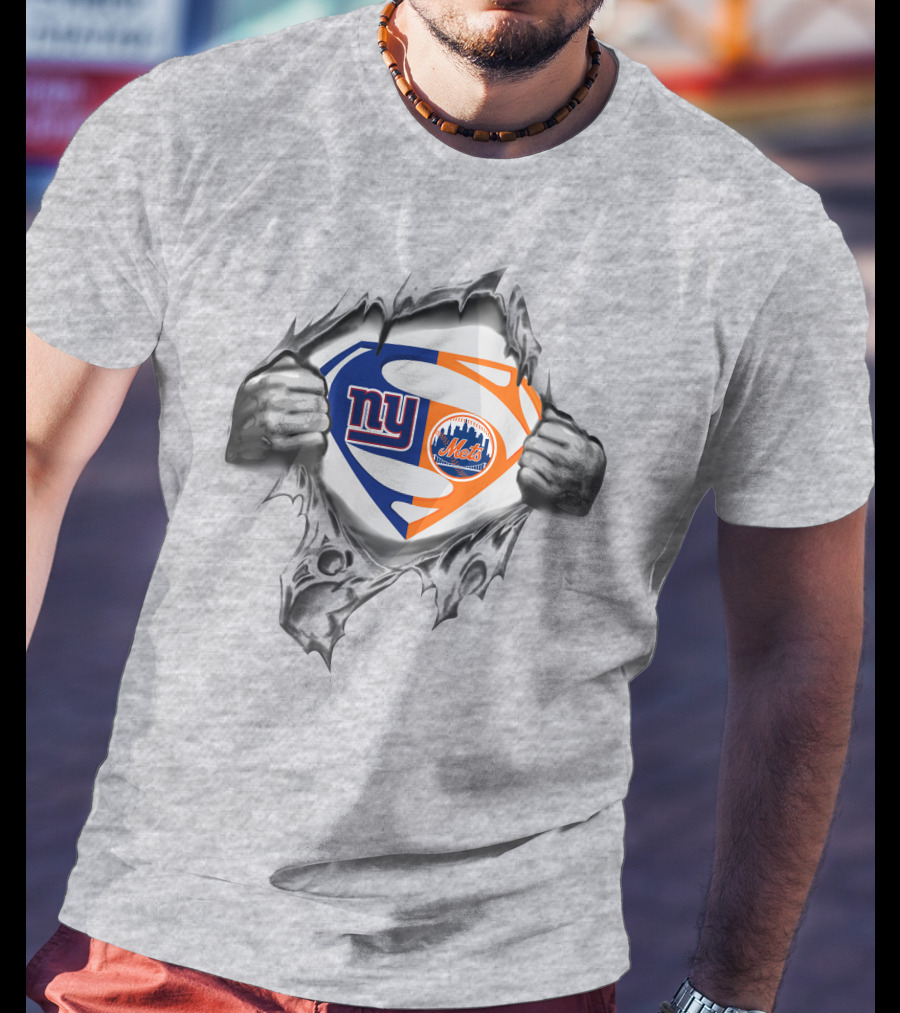 Giants New York Mets Superman Logo Mashup T-Shirt