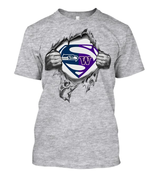 Seahawks Washington Huskies Superman T-Shirt