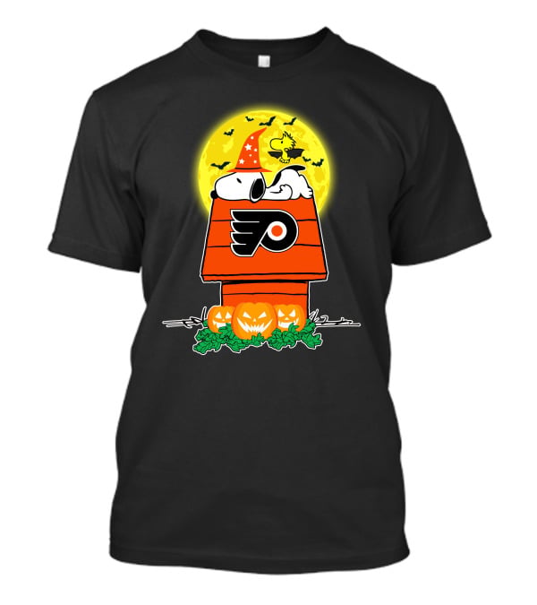 Philadelphia Flyers Snoopy Halloween Moon Pumpkin House T-Shirt