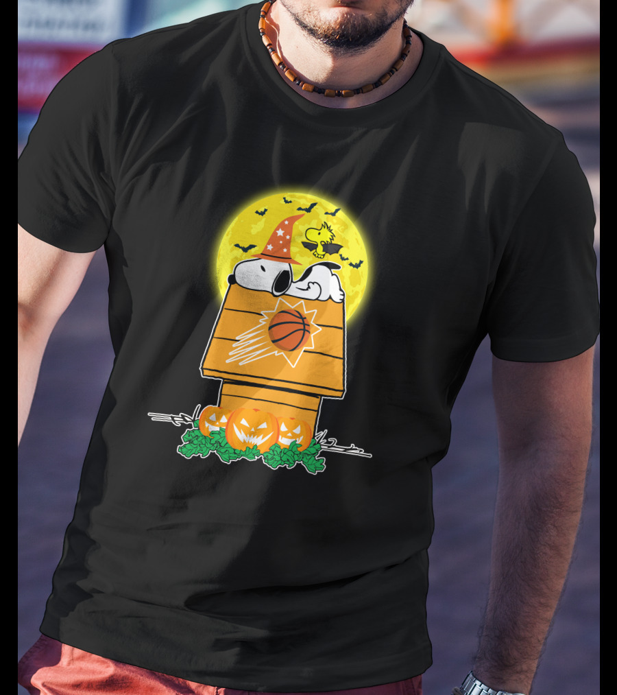 Phoenix Suns Halloween Snoopy Woodstock Pumpkin Moon T-Shirt