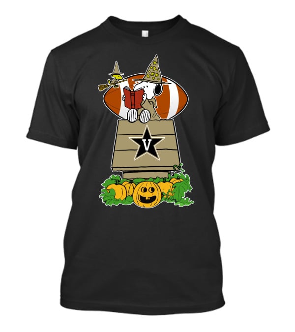 Vanderbilt Commodores Snoopy Halloween Football With Pumpkins T-Shirt